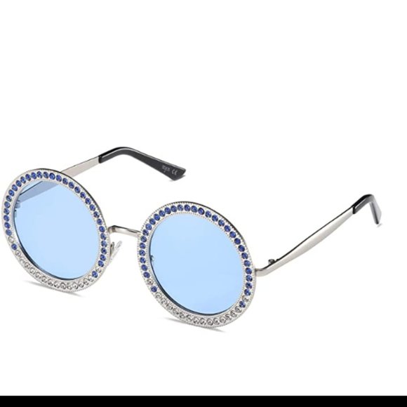 Shining Oversized Round Rhinestone Sunglasses
